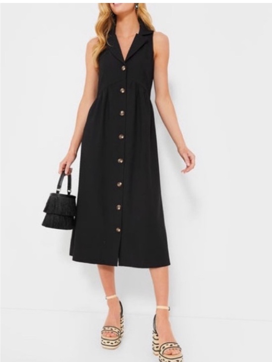 Pomander Place Dresses & Skirts - Pomander Place by Tuckernuck Black Jules Midi Dress Small Button Down Sleeveless